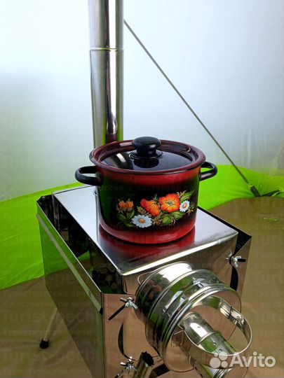 Печь туристическая Малая на 15 л. c 3Д экранами