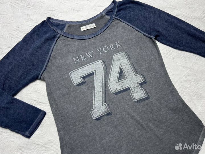 Лонгслив серо-синий Abercrombie&Fitch р.L