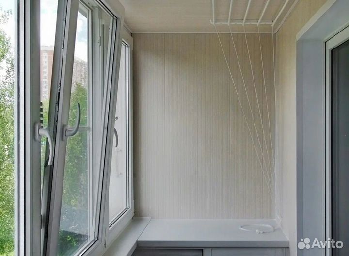 Окна на балкон с обшивкой