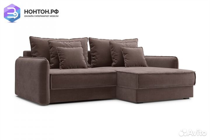 Диван угловой тик-так Антей коричневый