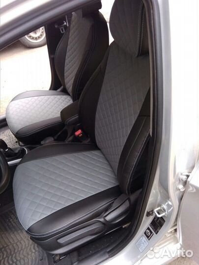 Чехлы Hyundai Solaris Экокожа ромб Автопилот