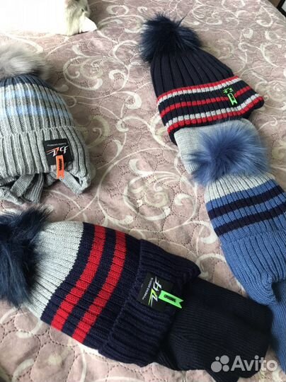 Шапка зима +манишка от 7 мес.до 5 лет