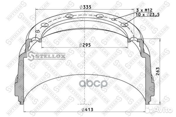 8500017SX торм.барабан 413x178/190 H263 d295