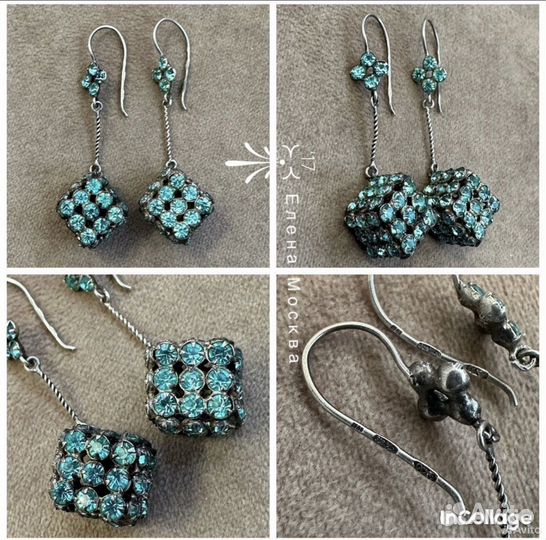 Винтаж: серьги СССР серебро 875