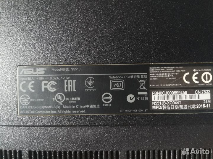 Продам ноутбук бу asus Model N551J