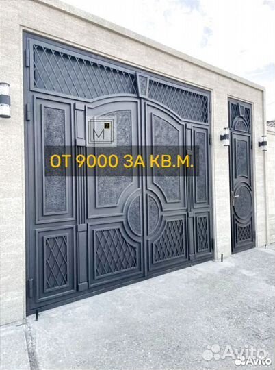 Ворота в Махачкале с калиткой хай-тэк, лофт, классика