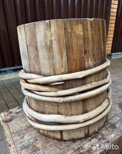 Кадушка Кадка Бочка старинная деревянная 19 век мм