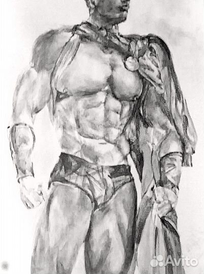 Картина оригинал, от автора.борец в плаще, акваре