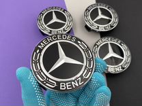 Колпачки заглушки на диски Mercedes-Benz чёрные