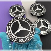 Колпачки заглушки на диски Mercedes-Benz чёрные