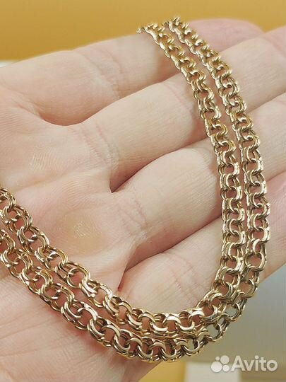 Золотая цепь бисмарк 52 см полновесная