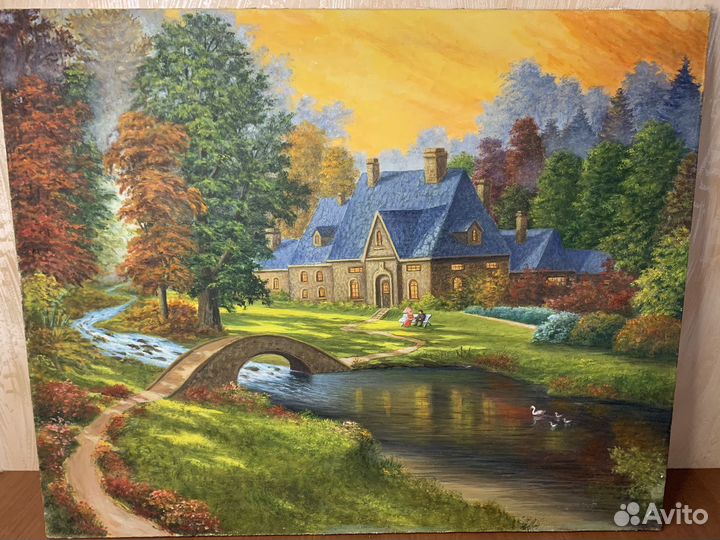 Красочная Картина Маслом на Холсте. Имение