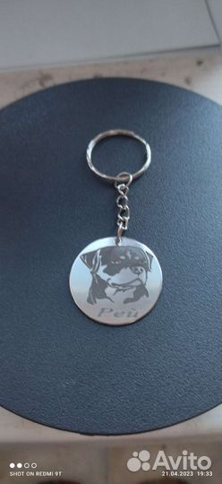 Адресник жетон медальон с гравировкой для собак