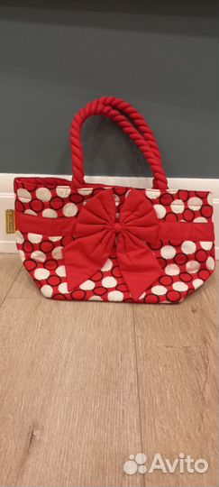 Сумка Красная в горошек белый