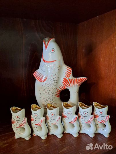 Штоф рыба с рюмками