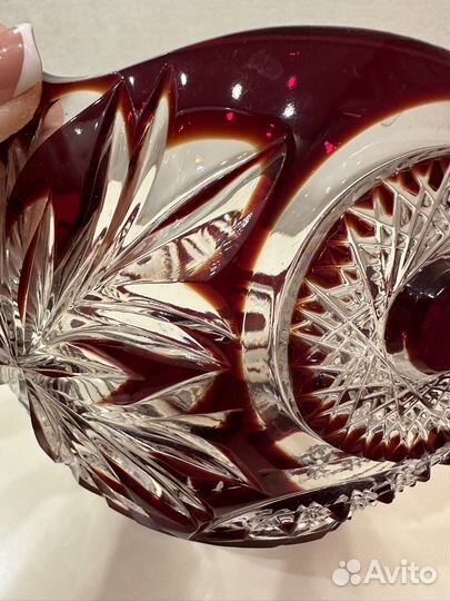 Ваза для фруктов Гусь хрустальный