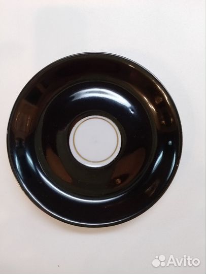Блюдце кофейное чёрное Рига СССР