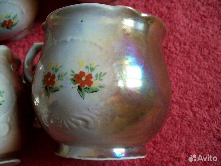 Кружки чайные перламутр -С.С.С.Р.(4 шт.)