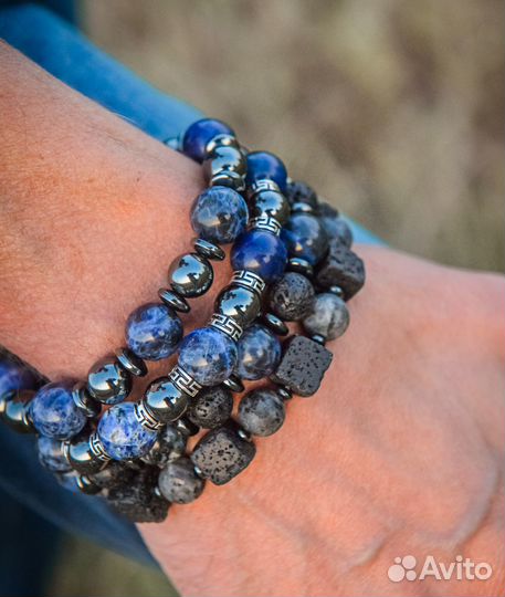 Браслеты мужские брутальные из натуральных камней