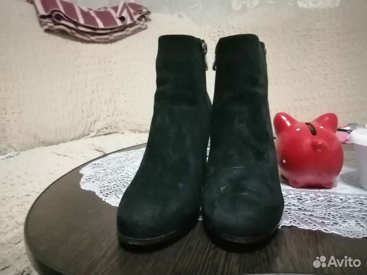 Полусапожки замшевые