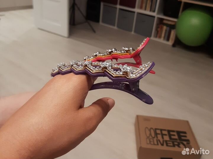 2 заколки зажимы для волос пластиковые