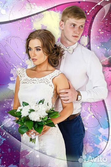 Портрет по фото на заказ на холсте. Печать на холс