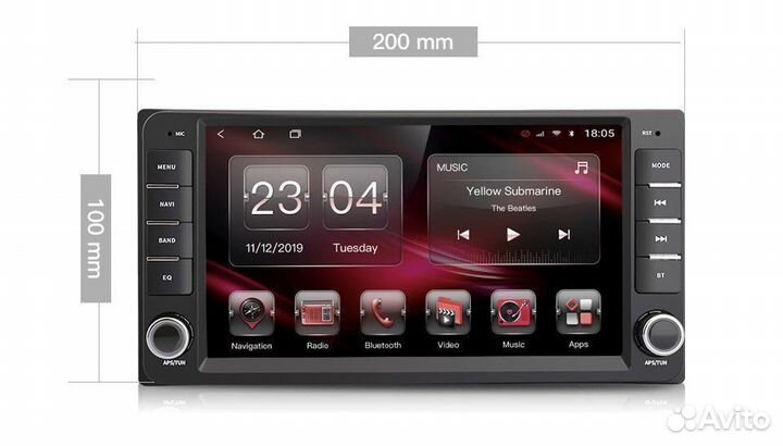 Магнитола универсальная Toyota с кнопками 2/32GB