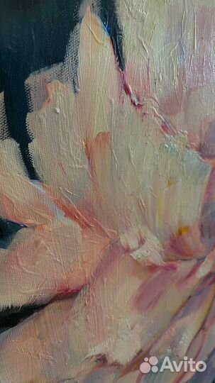 Картина маслом пионы 50х70