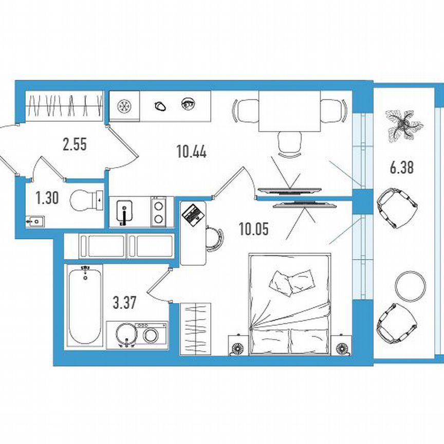 1-к. квартира, 29 м², 11/18 эт.