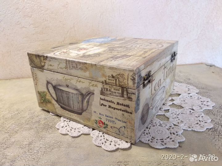 Шкатулка для чайных пакетиков (ручная работа)
