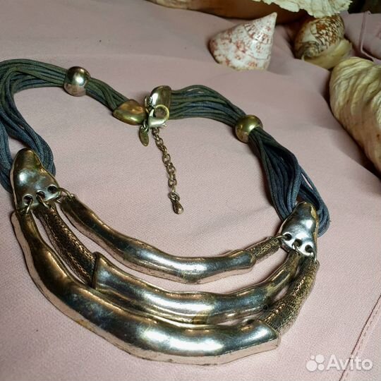 Винтажное украшение колье гранж лофт