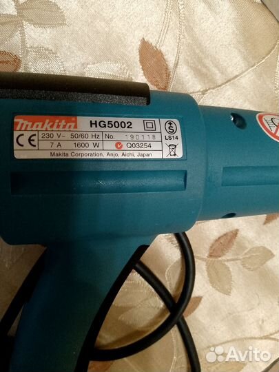 Фен строительный Makita бу HG5002
