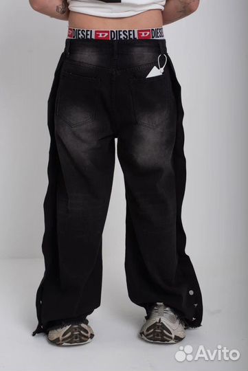 Balenciaga 20FW Baggy With Holes In Blue Jeans