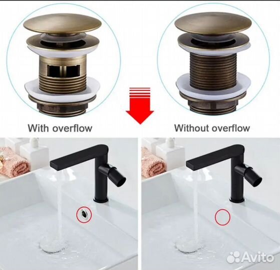 Сифон для раковины латунь с донным клапаном