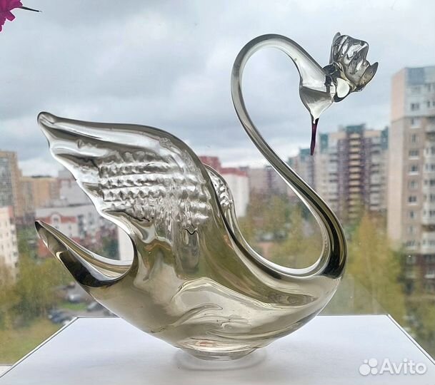 Кувшин Петух. Ваза. Цветное стекло. СССР