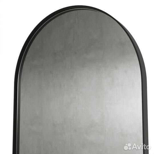 Зеркало в черной раме настенное овальное 136 x 51