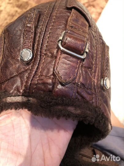 Шапка-шлем кожаная детская р 54-55
