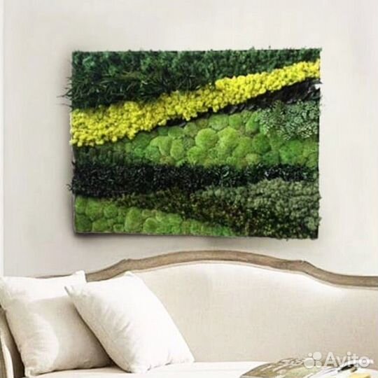 Фитопанно из мха в гостиную