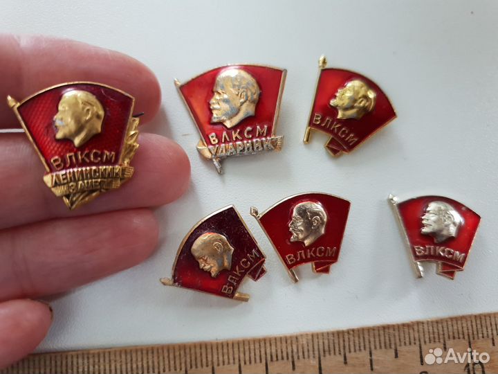 Комсомольские значки 6 шт