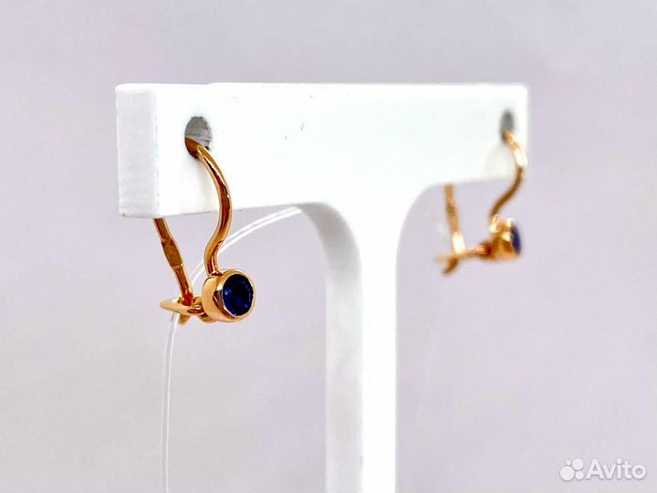 Золотые детские серьги петельки 585* (Врш ТЦ)