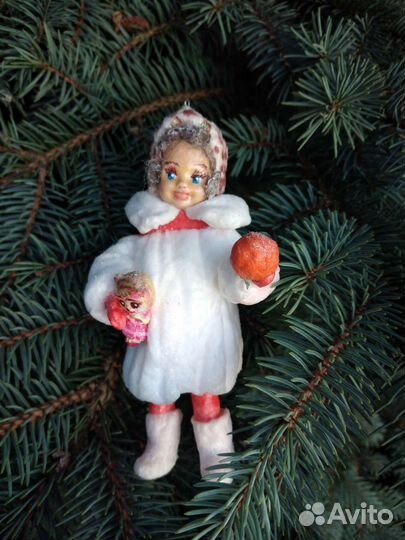 Ватные елочные игрушки ручной работы