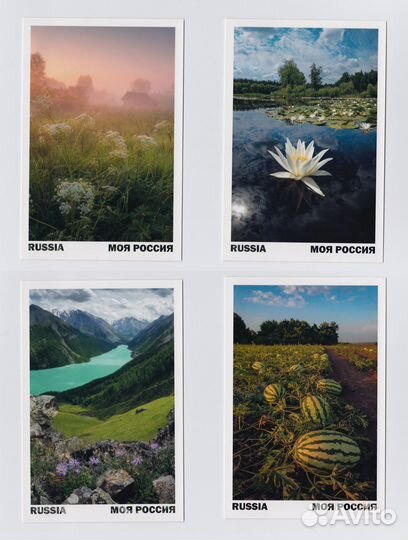 Открытки Моя Россия набор Лето 15 шт времена года