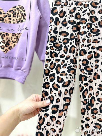 Леопардовый костюм на девочку 104 110 116 128 140