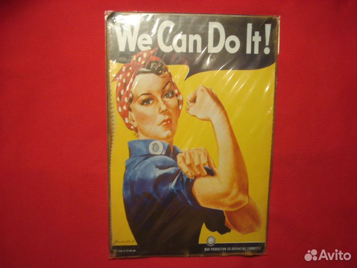 Табличка Жесть We Can Do It Америка US Женщины