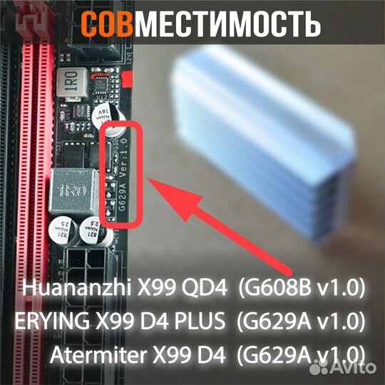 Радиатор VRM для плат Huananzhi X99-QD4, erying X9