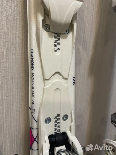 Горные лыжи детские 128 см, палки, чехол