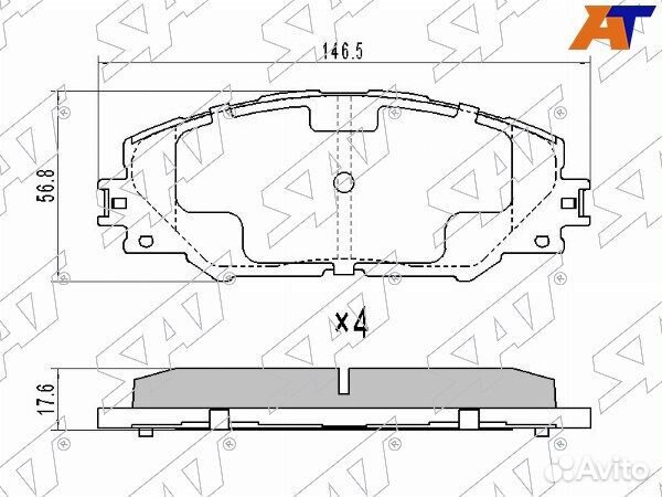 Колодки тормозные Передние toyota prius alpha
