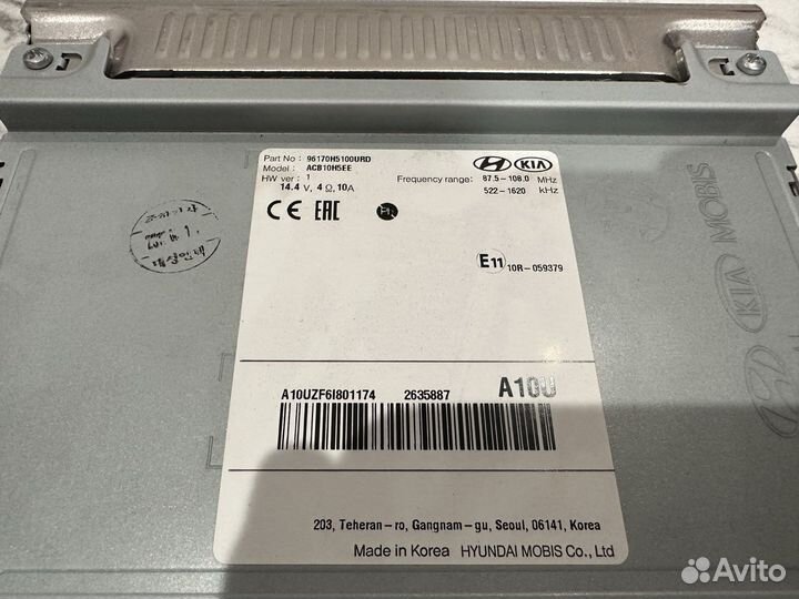 Штатная магнитола Solaris 2 шгу магнитола