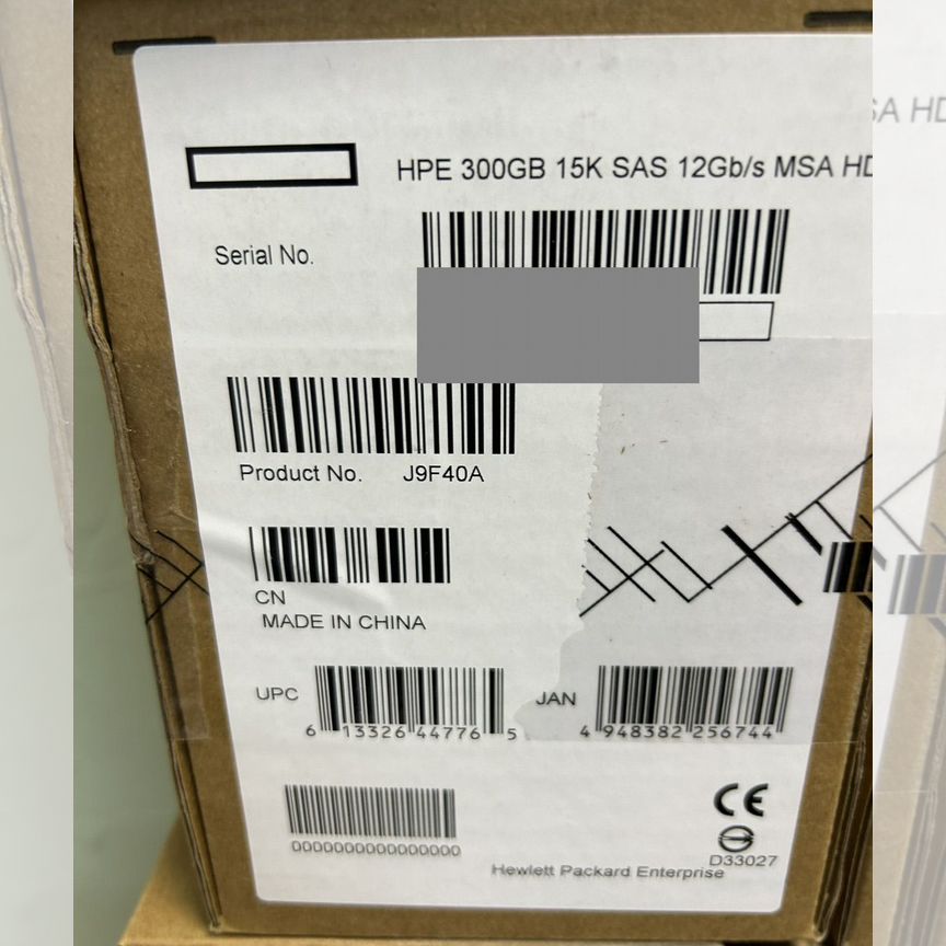 [J9F40A] Жесткий Диск Hp 300gb 787640-001 Msa J9f40a