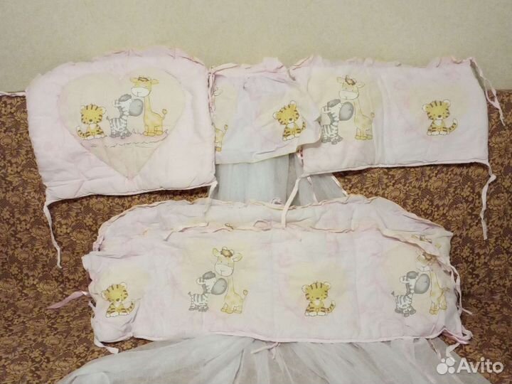 Балдахин и бортики в кроватку для девочки